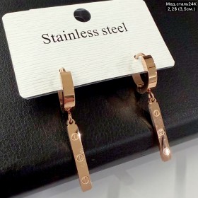 Сережки мед.сталь24К 10526 (3,5см)